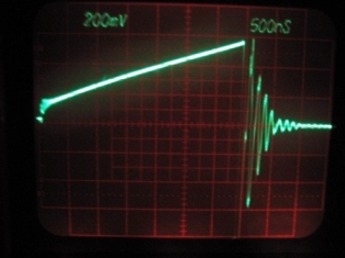 Current Pulse Across a 0.1Ohm Sense Resistor  