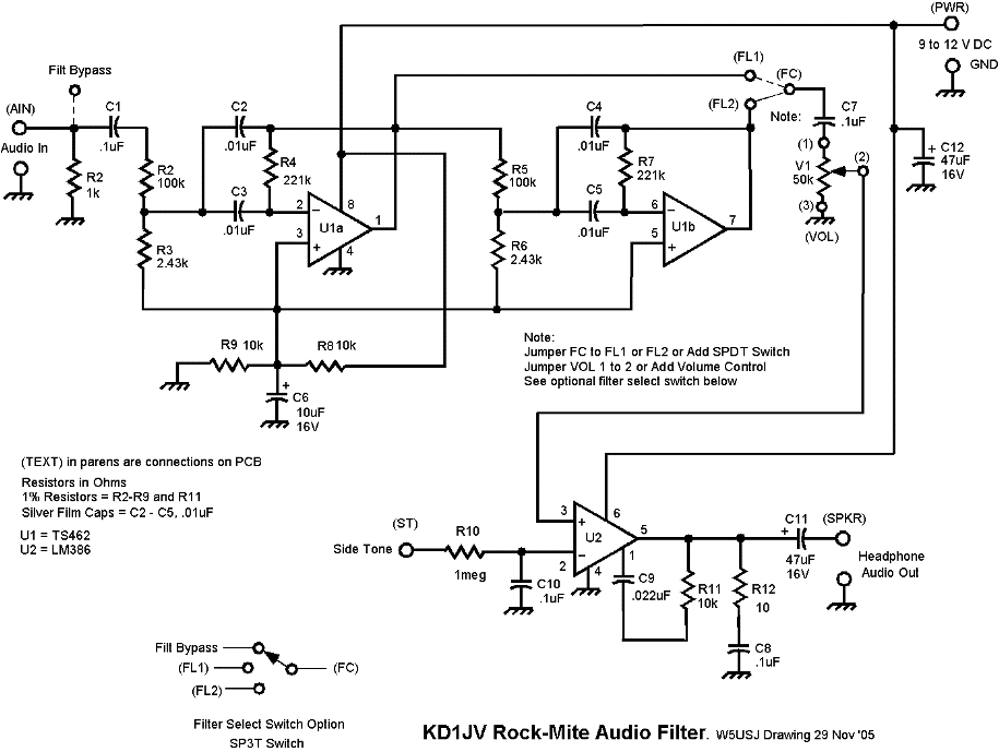 KD1JV RM Filter Schematic